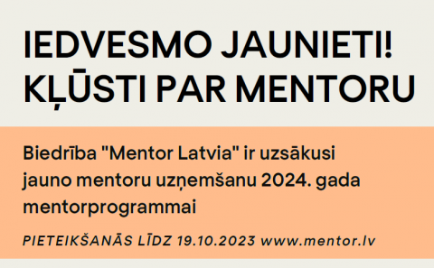 Līdz 19 oktobrim iespējams pieteikties par brīvprātīgo mentoru jaunietim kuram pietrūkst ģimenes aprūpes