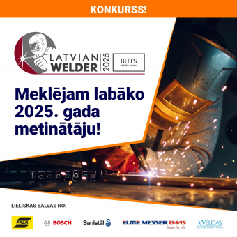 Pieteikšanās labākā 2025 gada metinātāja konkursa pirmajai kārtai līdz 31 oktobrim visās Mācību centrs BUTS filiālēs