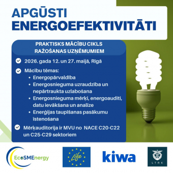 Mācību cikls ražošanas uzņēmumiem Apgūsti energoefektivitāti