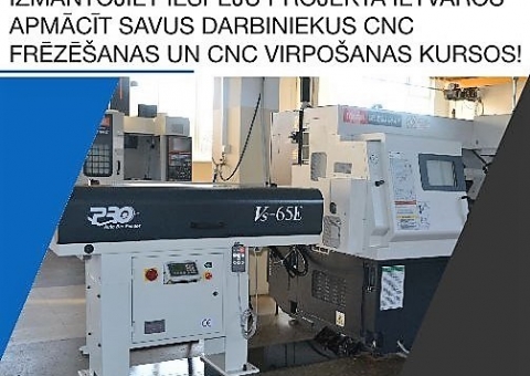 Darbinieku apmācības CNC frēzēšanā un virpošanā ar ERAF līdzfinansējumu 