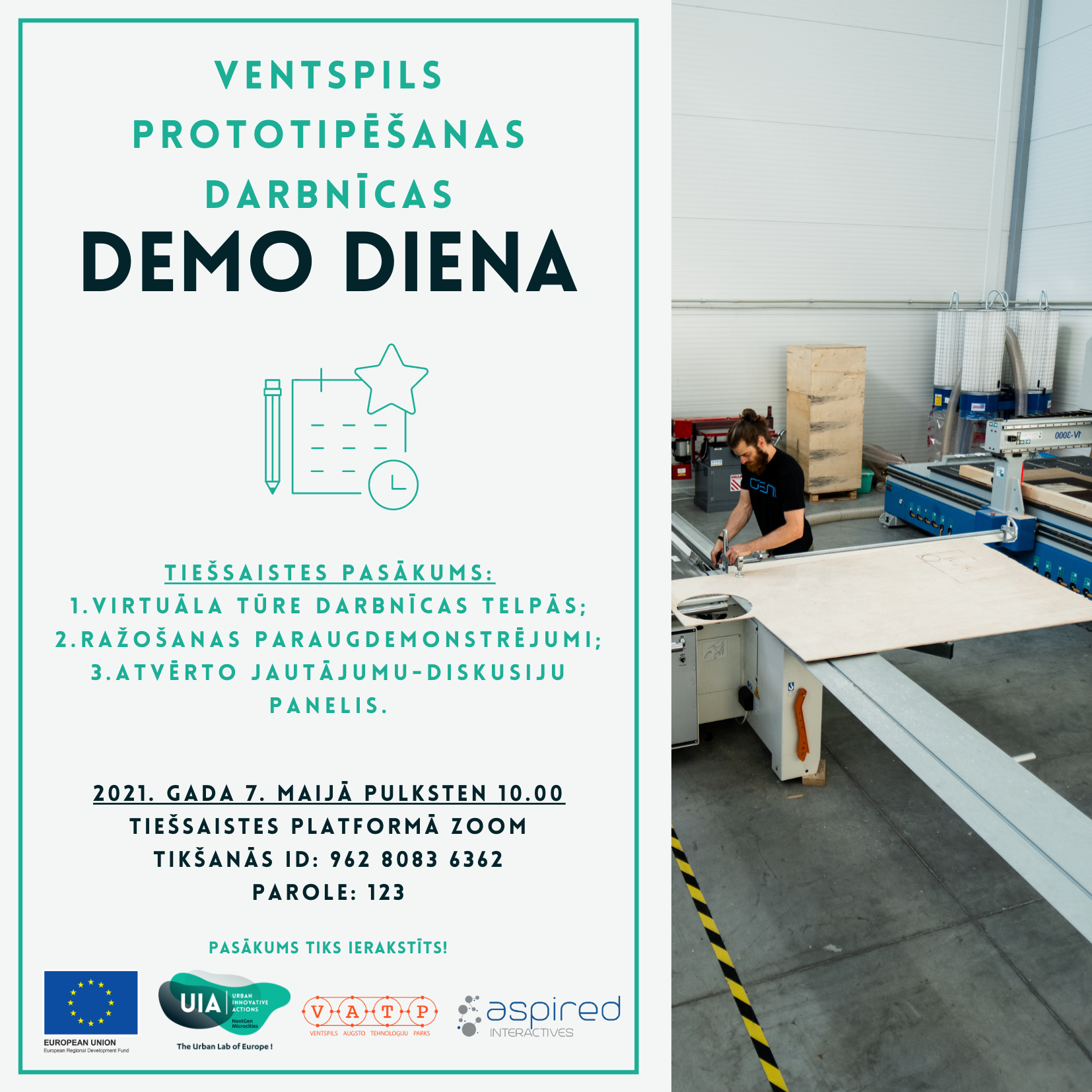 Ventspils Prototipēšanas darbnīcas demo diena 70521 Zoom