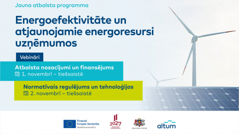 Atvērta pieteikšanās 1 un 2 novembra vebināriem par energoefektivitāti AER un elektrotransportu uzņēmumos